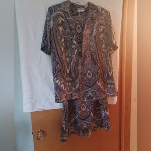 Vtg Alfred Dunner Sz 14 Blouse & Sz16 Skirt 2 Piece Set